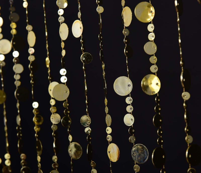 FlavorThings Gold Bubble Beaded Curtain 3' Wide x 6' Long Door String Curtain Wall Panel Fringe Window Room Divider Blind for Wedding Coffee House Restaurant Parts Crystal Decoration - Image 3